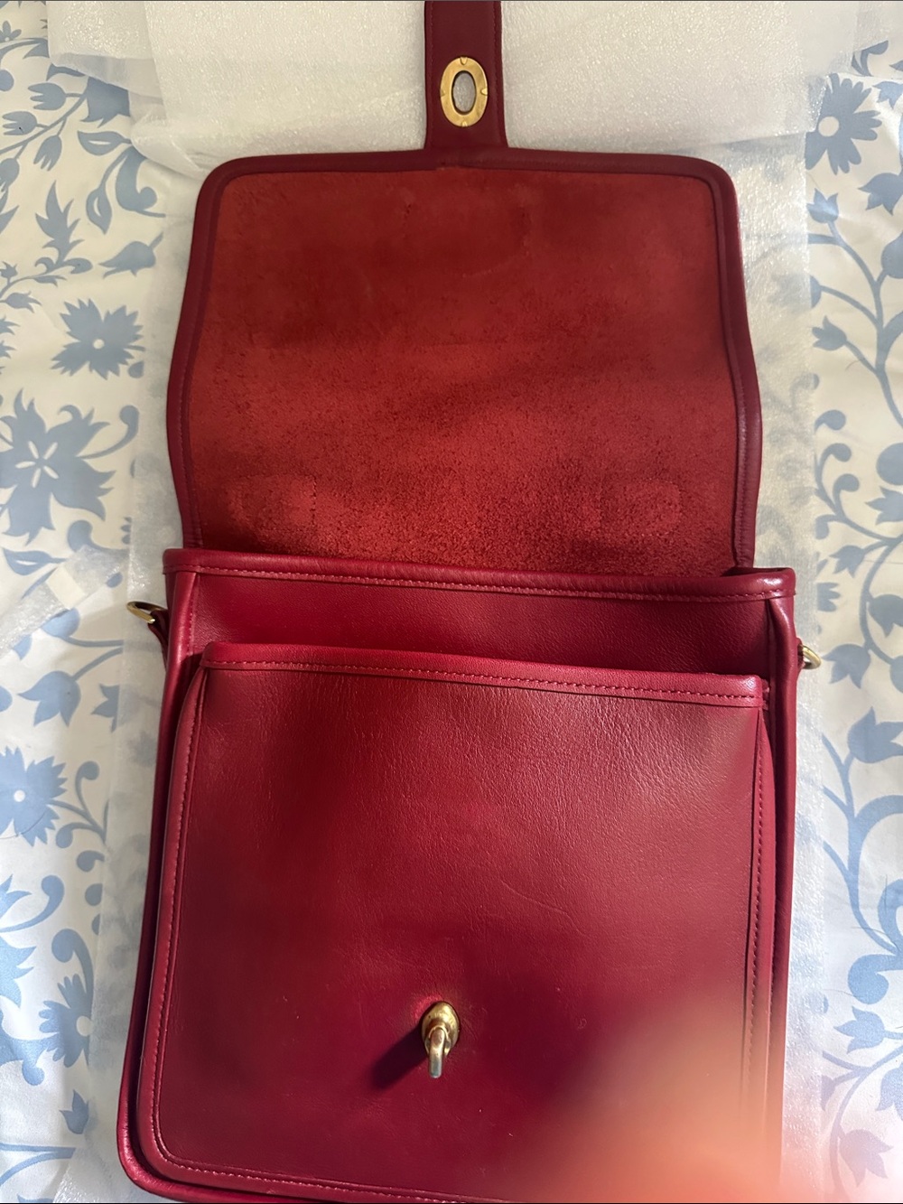 Coach Classic vintage Structured Red Leather Top-Handle Bag - Picture 2 of 10